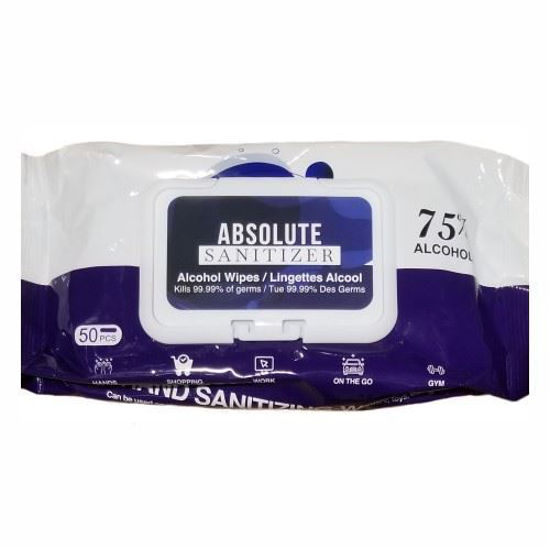 Sanitizer Surface Wipes - 75% Alcohol - 50-Pack