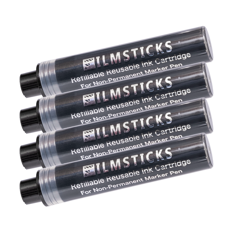 Filmsticks Refill Ink for Dry Erase Marker - 4-Pack - Black