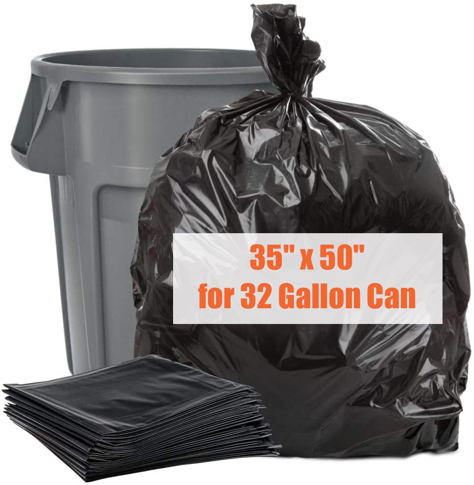 Garbage Bags - Industrial / 3Mil - 5-Pack - 35in x 50in