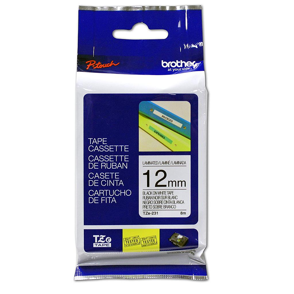 Brother TZe-231 Genuine P-Touch Tape (12mm Black on White)