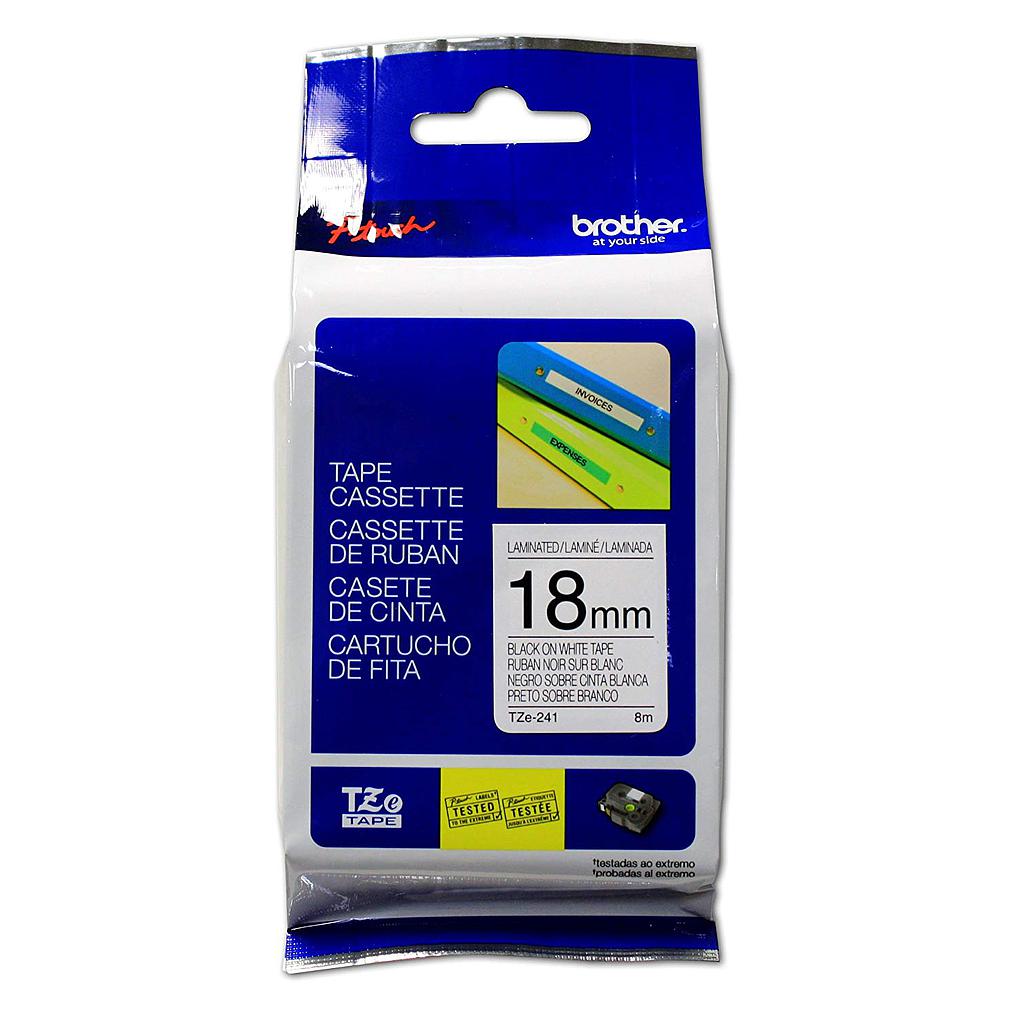 Brother TZe-335 Genuine P-Touch Tape (12mm White on Black)